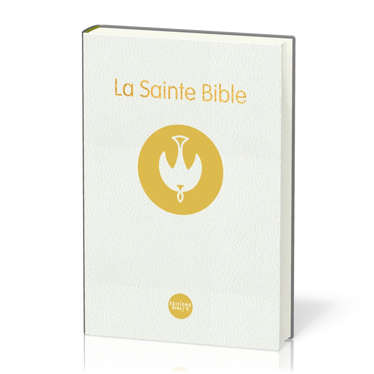 Bible Colombe rigide blanche or avec notes de réference
