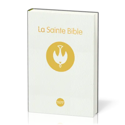 Bible Colombe rigide blanche or avec notes de réference