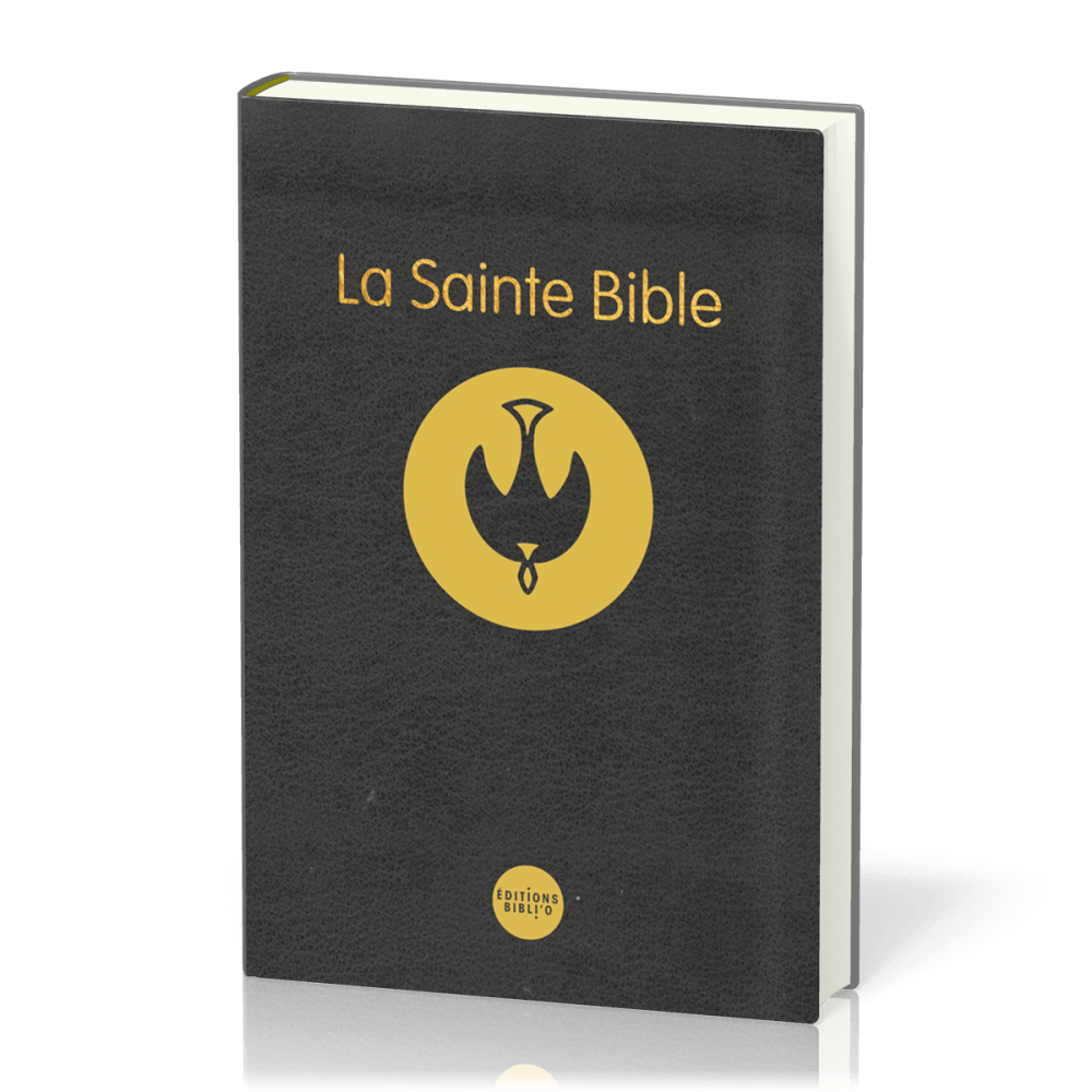 Bible Colombe souple noire or avec notes de référence