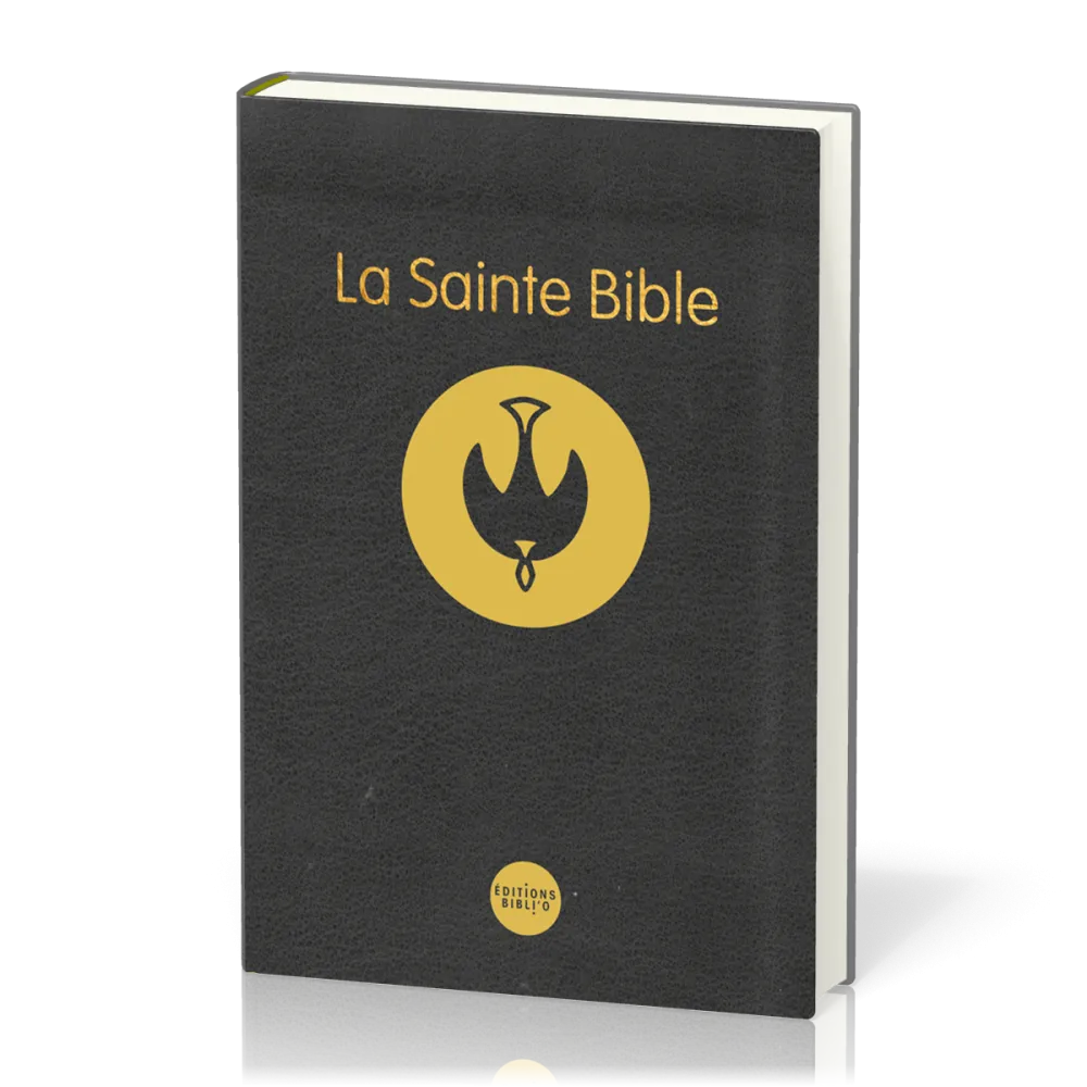 Bible Colombe souple noire or avec notes de référence