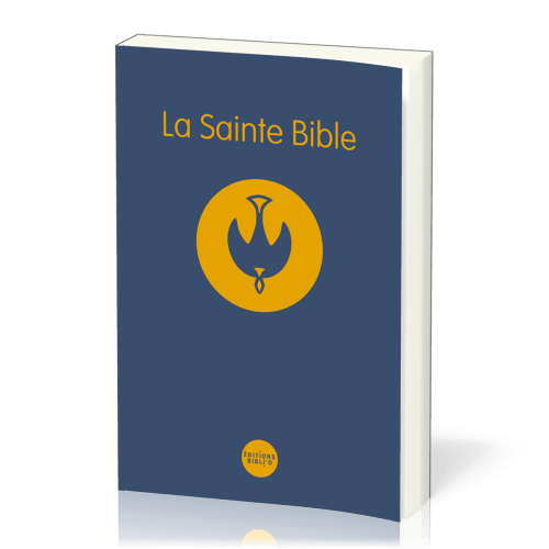 Bible Colombe brochée bleue avec notes de réference