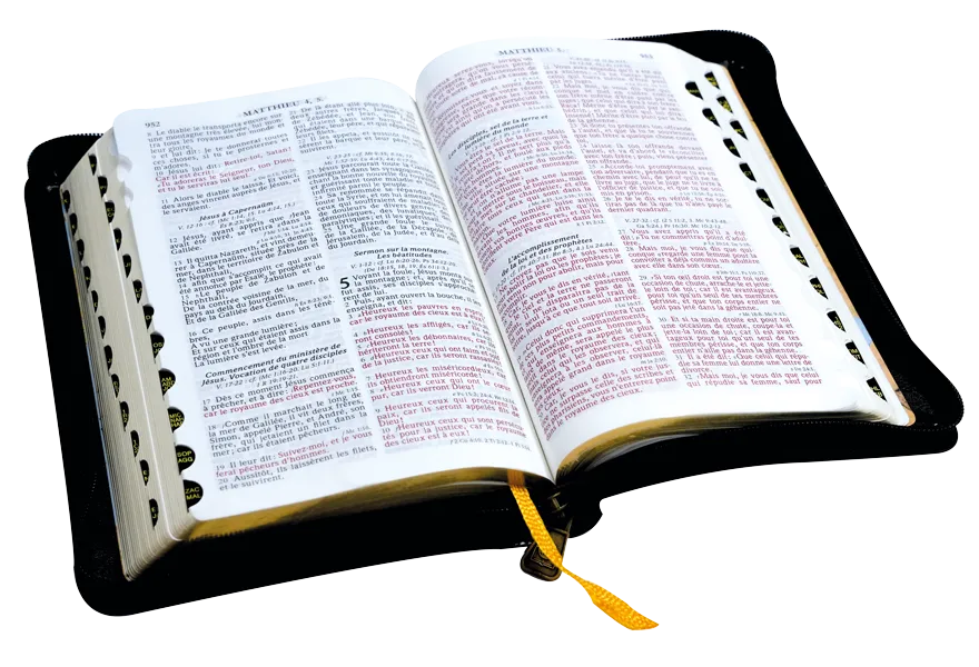 Bible Segond 1910 souple noir zip or onglets - Paroles de Jésus en rouge