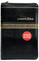 Bible Segond 1910 souple noir or zip onglets - Paroles de Jésus en rouge