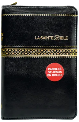 Bible Segond 1910 souple noir zip or onglets - Paroles de Jésus en rouge