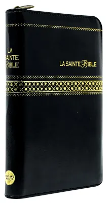 Bible Segond 1910 souple noir or zip onglets - Paroles de Jésus en rouge