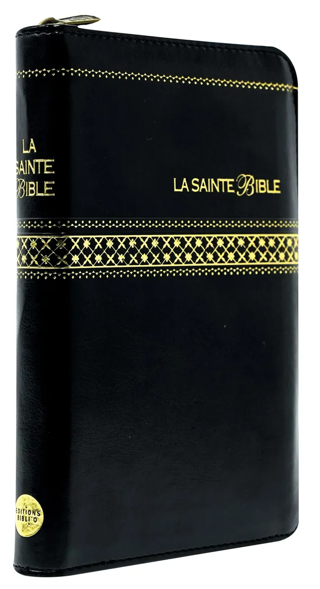 Bible Segond 1910 souple noir zip or onglets - Paroles de Jésus en rouge