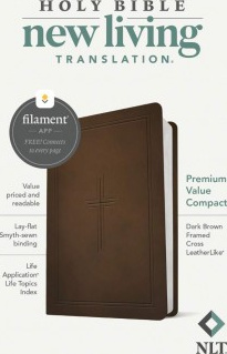 NLT Bible premium compact dark brown