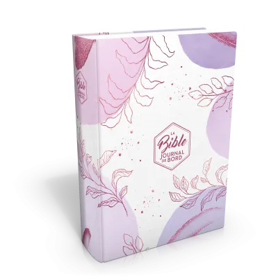 Bible SG21 Journal de bord rigide textile feuilles rose