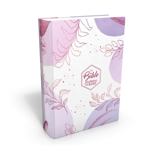 Bible SG21 Journal de bord rigide textile feuilles rose