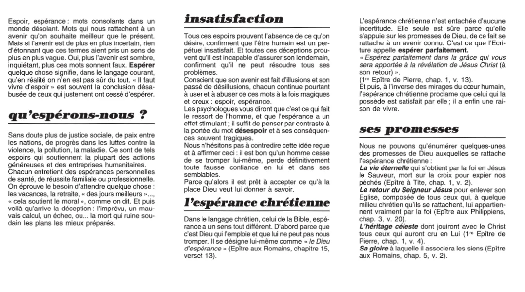 Vivre d'espoir