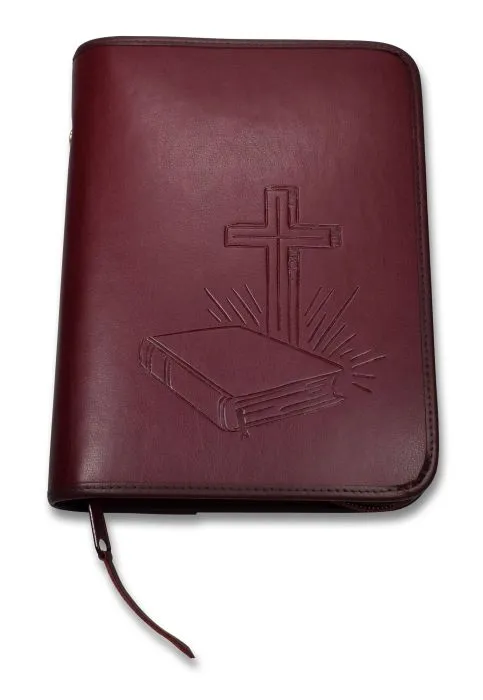 Housse S similicuir Croix/Bible rouge