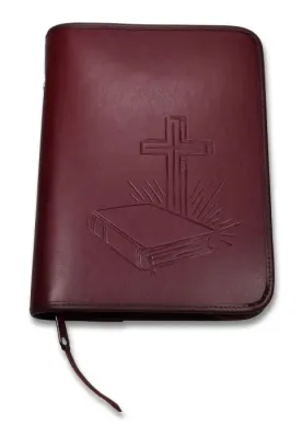 Housse S similicuir Croix/Bible rouge