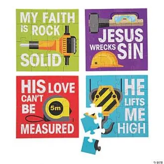 Mini puzzle - Jesus is the cornerstone (4 puzzles)