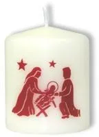 Mini bougie crèche rouge