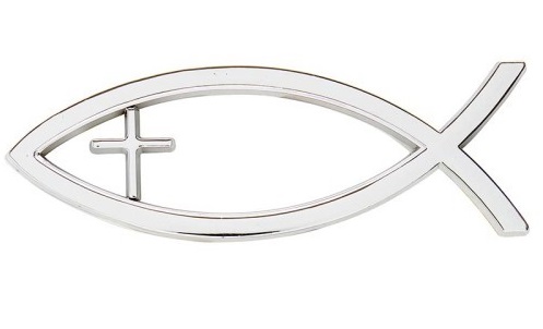 ICHTUS croix auto argent