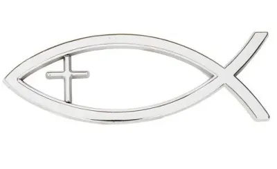 ICHTUS croix auto argent