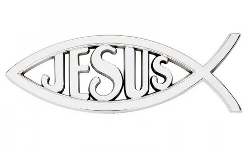 ICHTUS Jésus auto argenté