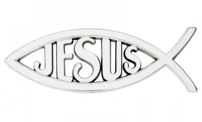ICHTUS Jésus auto argenté