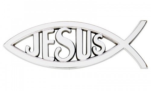 ICHTUS Jésus auto argenté