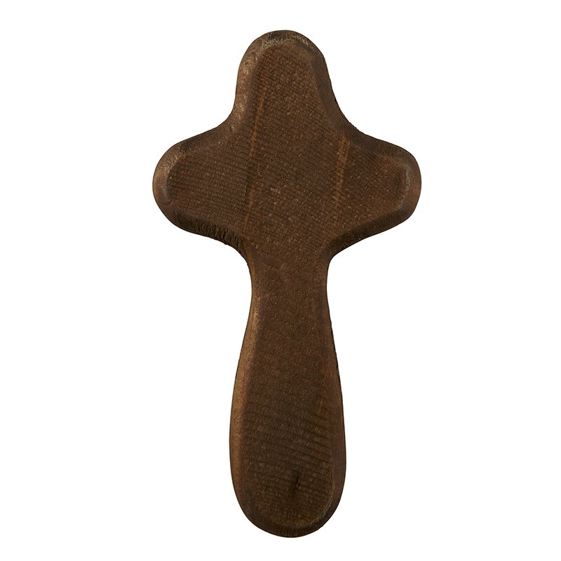 Croix de poche en bois - foncé