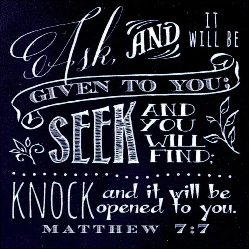 Magnet bois - Ask and seek and knock - Matthew 7:7