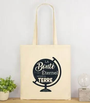 Sac coton - La bonté de l'Eternel remplit la terre