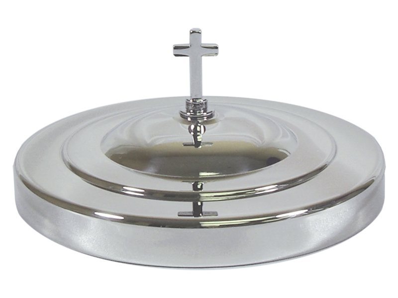 Couvercle assiette pain sainte cène inox argent