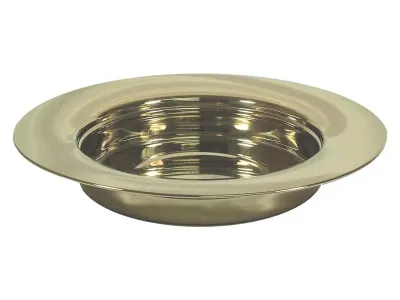 Assiette pain profonde sainte cène inox or