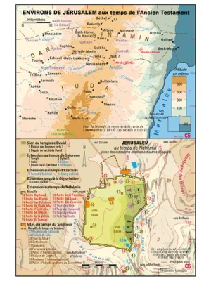 Carte murale - environs de Jérusalem au temps de l'A.T.