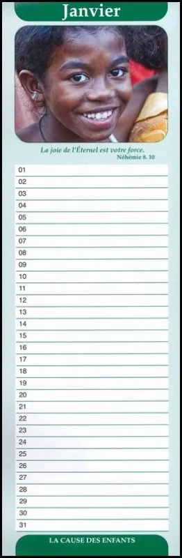 Calendrier permanent Enfants de Madagascar