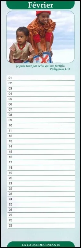 Calendrier permanent Enfants de Madagascar