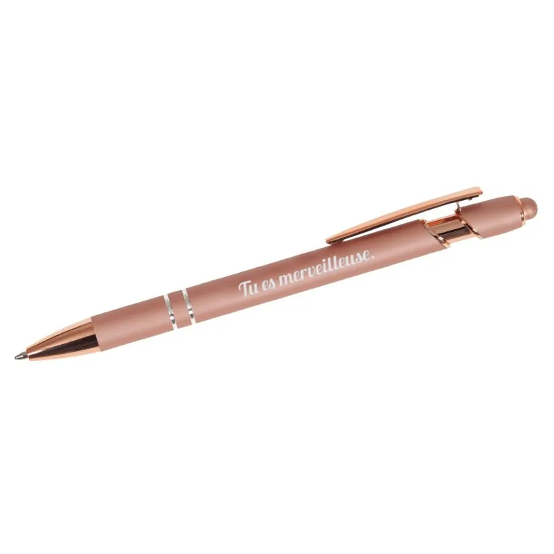 Stylo métal rose Tu es merveilleuse