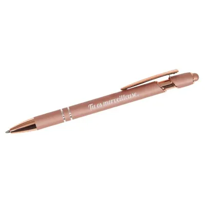 Stylo métal rose Tu es merveilleuse