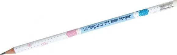 Crayon avec gomme Le Seigneur est mon berger blanc