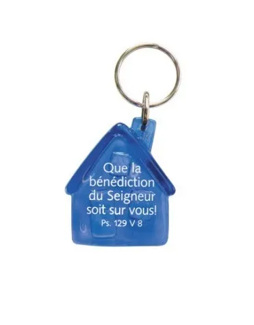 Porte-clés maison bleu - Ps 129:8