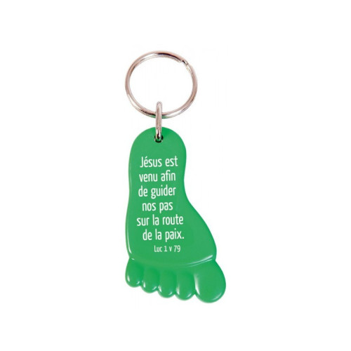 Porte-clés pied vert recyclable Luc 1:79