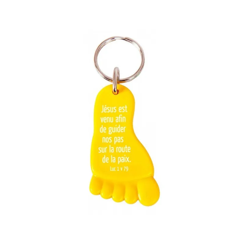 Porte-clés pied jaune (mat) Luc 1:79