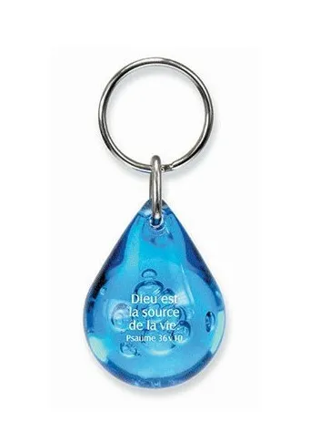 Porte-clés goutte d'eau bleu - Ps 36:10