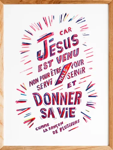 Cadre 33 X 43 Bois - Car Jésus est venu...