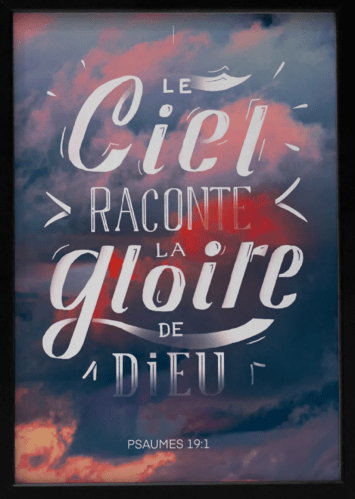 Cadre 33 X 43 noir - Le ciel raconte la gloire de Dieu