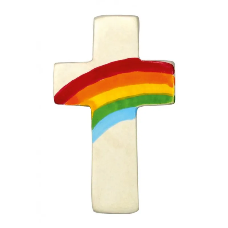 Mini croix statite colorée fait main Kenya (arc en ciel)