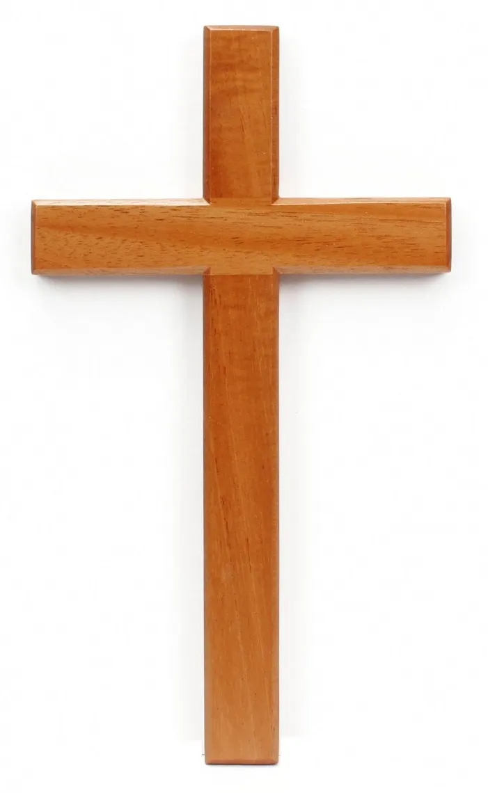 Croix bois clair - 40 cm