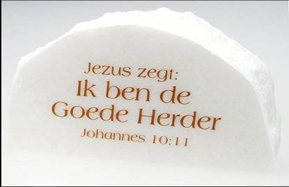 Steen marmer - Jezus zegt: Ik ben de Goede Herder