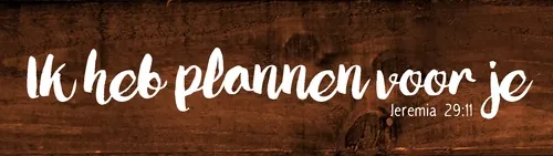 Hout plaque - Ik heb plannen voor je - Jeremia 29:11
