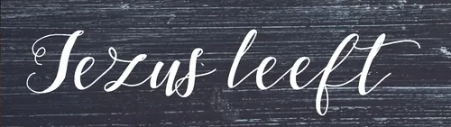 Hout plaque - Jezus leeft