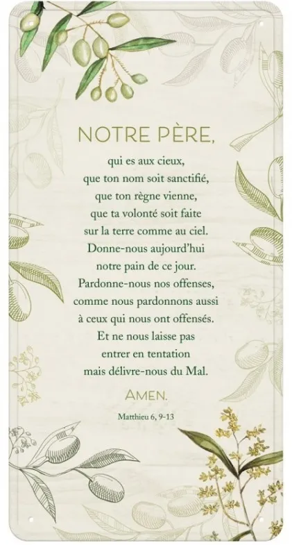 Cadre metal branche d'olivier - Notre Père
