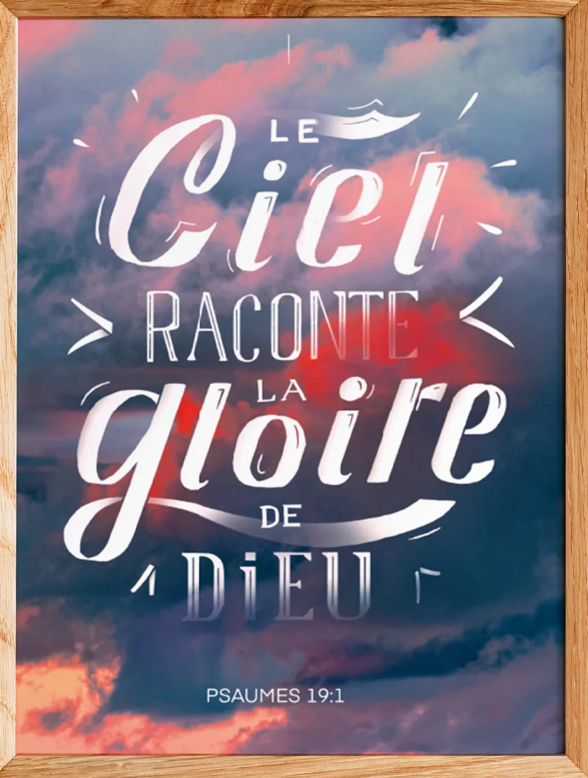 Cadre 33 X 43 Bois - Le ciel raconte la gloire de Dieu