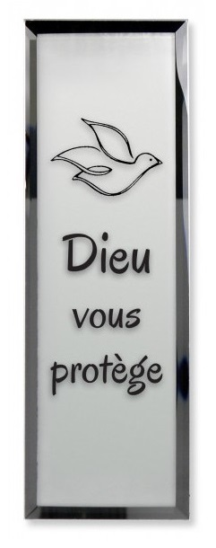 Tableau miroir "Dieu vous protège.."