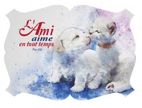 Cadre bois L'ami aime en tout temps - Proverbe 17:17