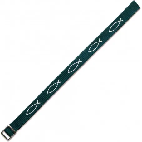 Bracelet tissé ICHTUS - Vert